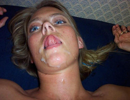 A sluts giving a blowjob and taking a facial gal Image 2
