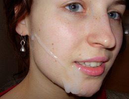 A cuties giving head and taking a facial in POV style pictures Image 2