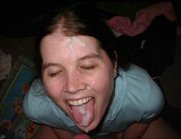A depraved sluts in lingerie facialized in action photos Image 1
