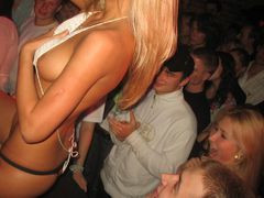 Those beautiful sextractive chicks get so sexcited during their great strip show that even cannot prevent it from turning into porn action! Image 4
