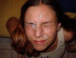 A depraved girls blowjob and facialized gal Image 8